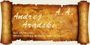 Andrej Aradski vizit kartica
